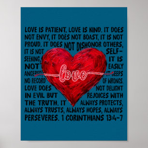 Love Retro Patient Bible Verse Christian Poster