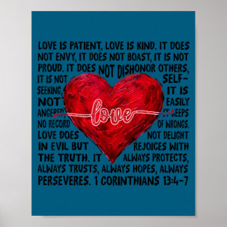 Love Retro Patient Bible Verse Christian Poster