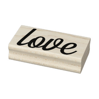 love Retro Rubber Art Stamp