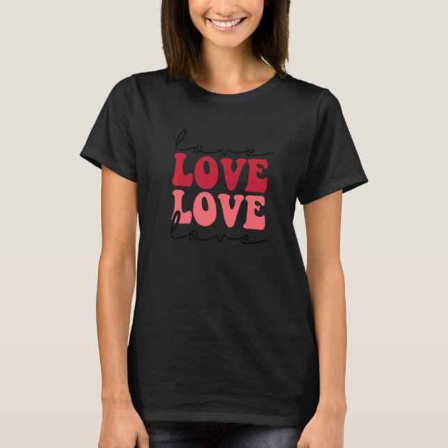LOVE Retro style Valentine's Day Heart T-Shirt (Front)