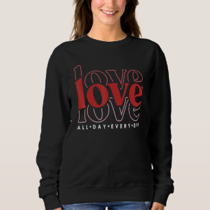 Love Retro Vintage Matching Couple Valentines Day Sweatshirt