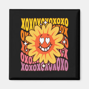 Love Retro Vintage Sunflower Floral Groovy Valenti Magnet