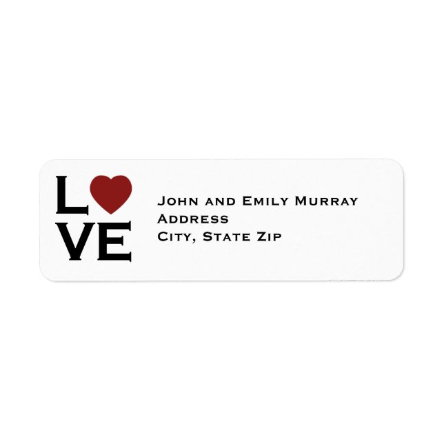 Love Return Address Labels (Front)
