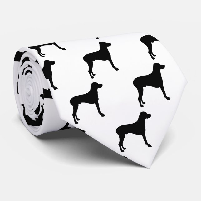 Love Rhodesian Ridgeback Dog Silhouette Neck Tie (Rolled)