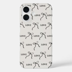 'Love & Ribbon Minimalist' iPhone 16 Case