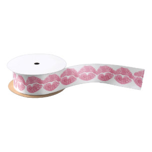 Love Ribbon Paper Kisses Valentine's Custom Ribbon Satin Ribbon