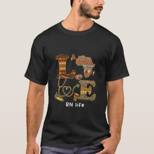 Love RN Nurse Black History Month Pride Afro Afric T-Shirt