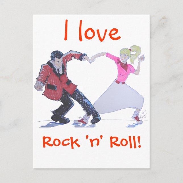 Love Rock and Roll! Postcard (Front)