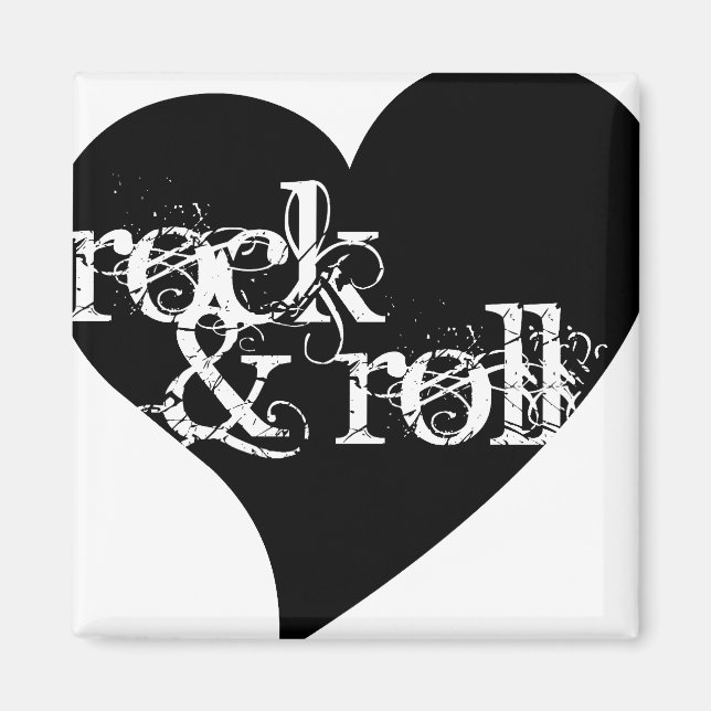 Love Rock & Roll Design Magnet (Front)