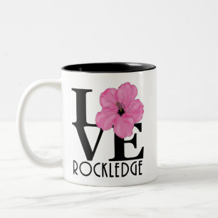 LOVE Rockledge Pink Hibiscus 11oz Two-Tone Coffee Mug