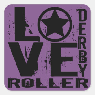 LOVE Roller Derby Square Sticker