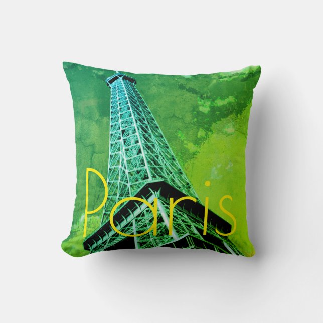 Love & Romance City of Paris Eiffel Tower France Cushion (Front)