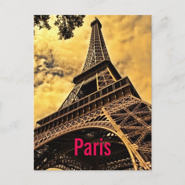 Love & Romance City of Paris Eiffel Tower France Postcard (Front)