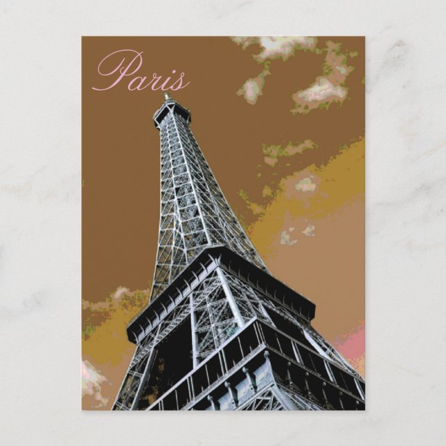 Love & Romance City of Paris Eiffel Tower France Postcard (Front)