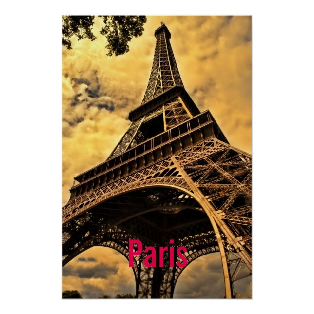 Love & Romance City of Paris Eiffel Tower France Poster (Front)