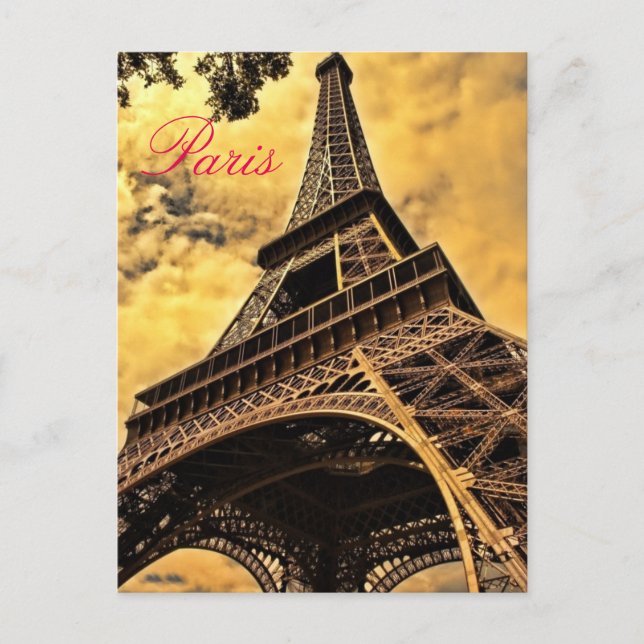 Love & Romance City Paris Eiffel Tower France Postcard (Front)