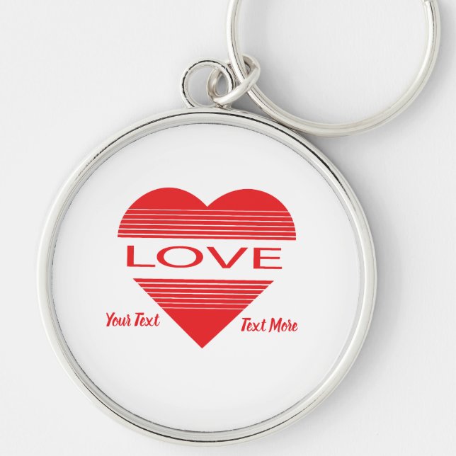 Love & Romance Concept Design with Heart Elements Key Ring (Front)