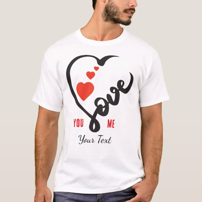 Love & Romance Concept Design with Heart Elements T-Shirt (Front)