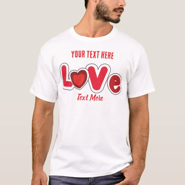 Love & Romance Concept Design with Heart Elements T-Shirt (Front)