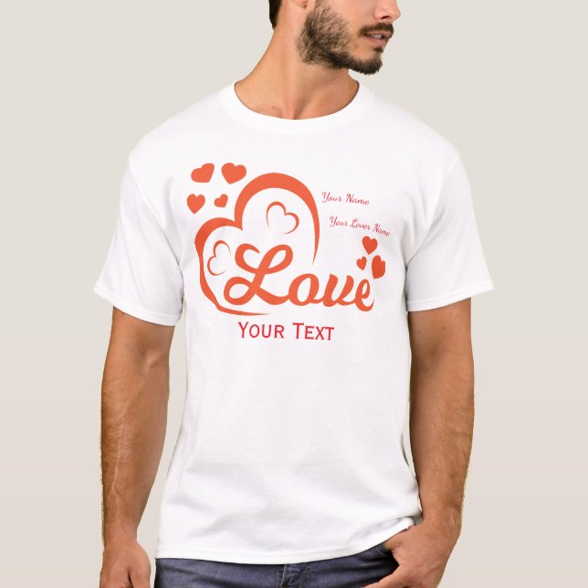 Love & Romance Concept Design with Heart Elements T-Shirt (Front)