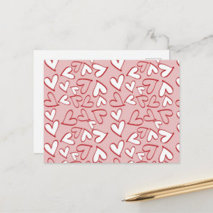 Love, Romance, Hearts - Red Pink White Postcard