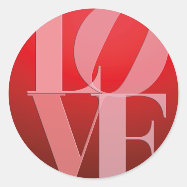 Love Romance Red Pink Classic Round Sticker (Front)
