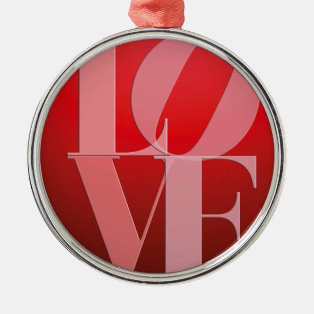 Love Romance Red Pink Metal Tree Decoration (Front)