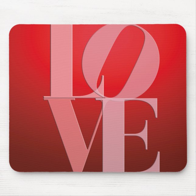 Love Romance Red Pink Mouse Mat (Front)