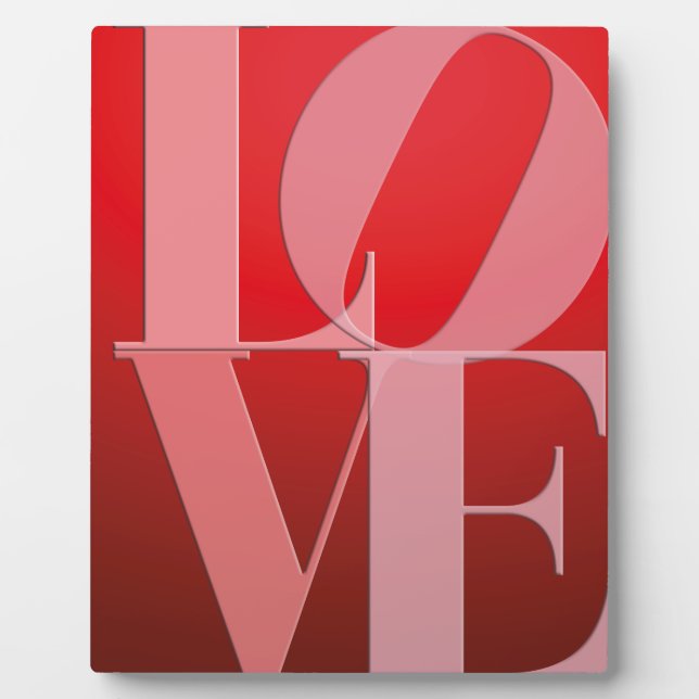 Love Romance Red Pink Plaque (Front)
