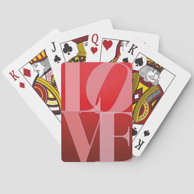 Love Romance Red Pink Playing Cards (Back)