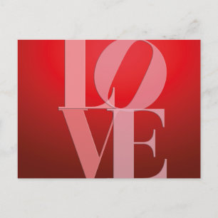 Love Romance Red Pink Postcard