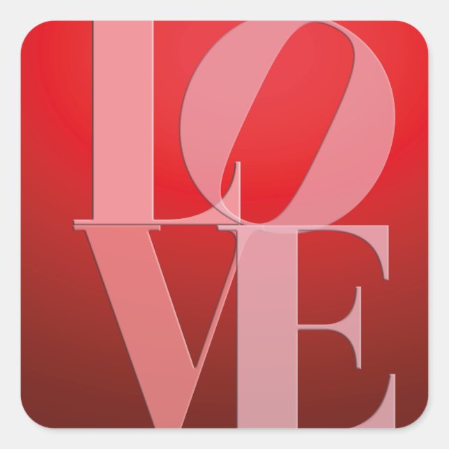Love Romance Red Pink Square Sticker (Front)