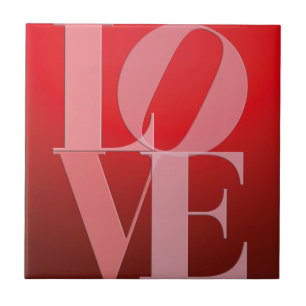 Love Romance Red Pink Tile