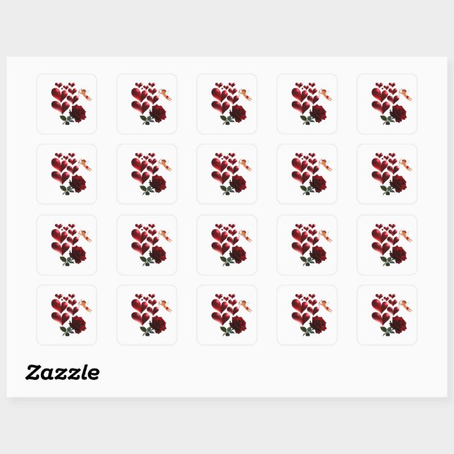 Love & Romance – Valentine’s Day Special  Square Sticker (Sheet)