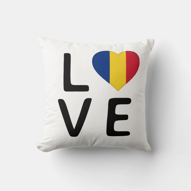 Love - Romania Flag Cushion (Front)