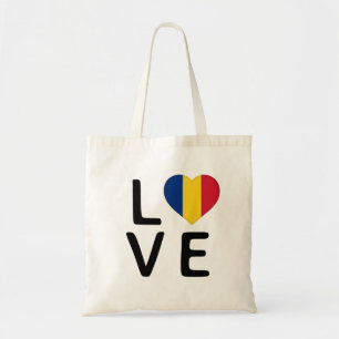 Love - Romania Flag Tote Bag
