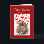 Love Romantic Merry Christmas, Cute Otter Animal Holiday Card<br><div class="desc">Christmas Greetings from Cute Watercolor Otter Animal,  Wildlife,  Nature    Inside verse I love you like no otter perfect for your husband,  wife,  boyfriend,  girlfriend,  spouse or partner</div>