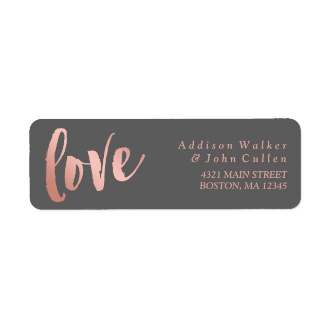 Love | Rose Gold & Grey | Custom Name (Front)