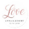Love Rose Gold Wedding Sticker