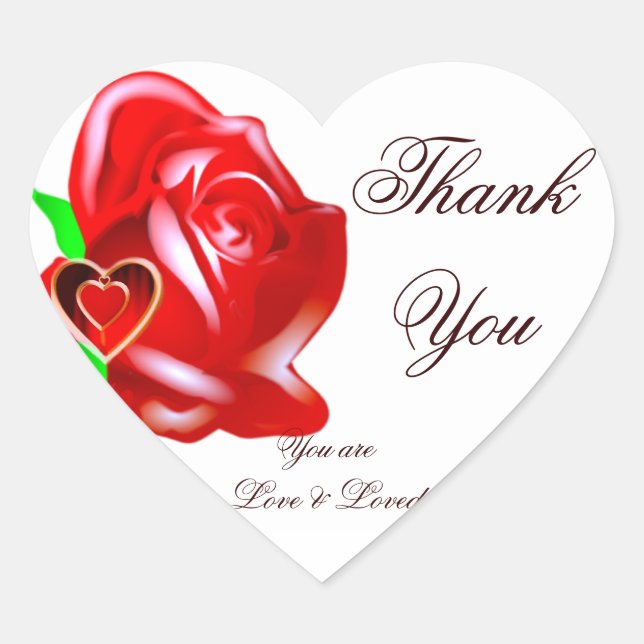 Love-Rose & Heart_ Heart Sticker (Front)