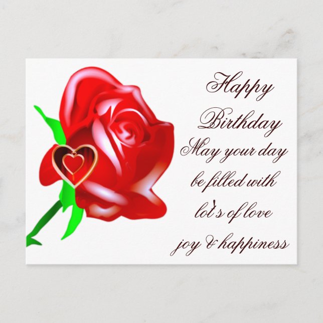 Love-Rose & Heart_ Postcard (Front)