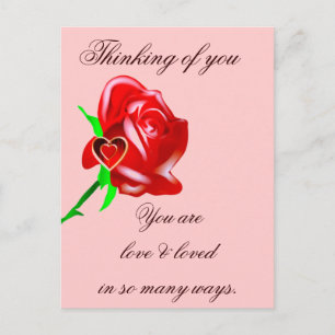 Love-Rose & Heart_ Postcard