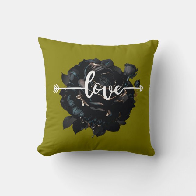 Love Rose Throw Pillow (Front)