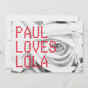 LOVE roses pink flowers bunch bouquet, background  Holiday Card