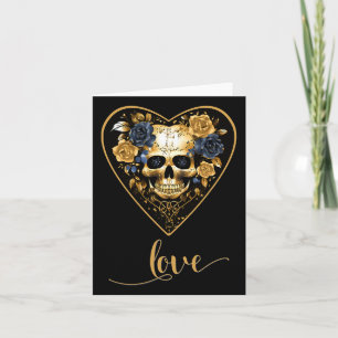 Love Roses Skull For Valentine´s Love Rock For Men Card
