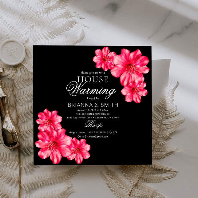 Love Rosy Flowers Modern Housewarming  Invitation (Creator Uploaded)