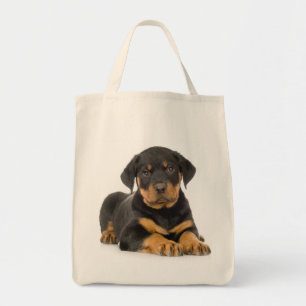 Love Rottweiler Puppy Dog Canvas Tote Bag