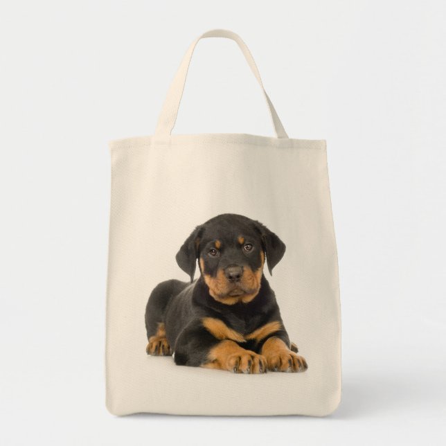 Love Rottweiler Puppy Dog Canvas Tote Bag (Front)
