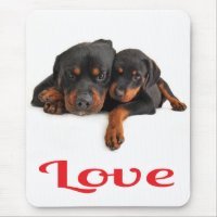 Love Rottweiler Puppy Dog White Mousepad