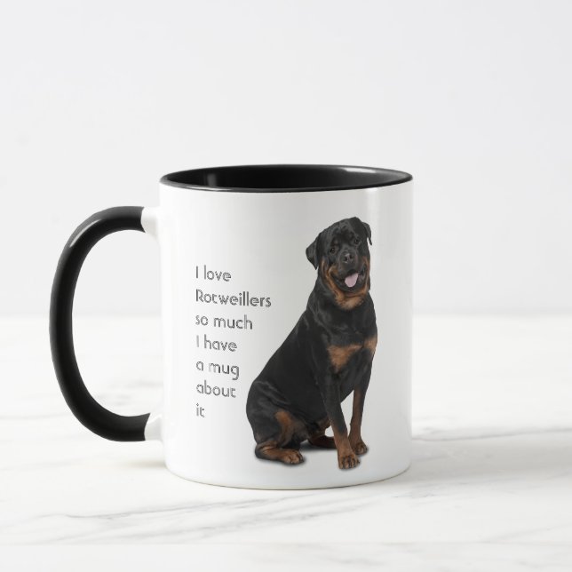 Love Rotweillers Dogs So Much Fun Quote Mug (Left)